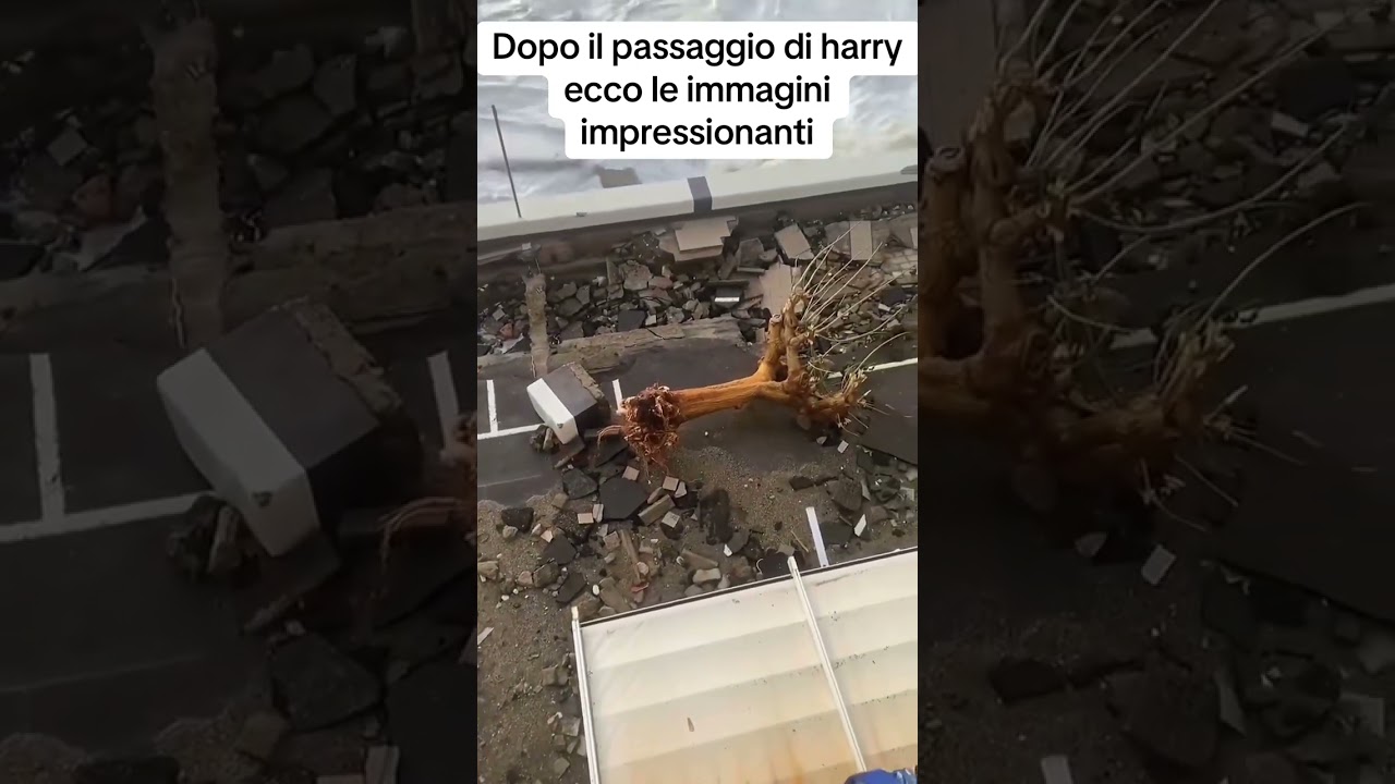 Dopo il passaggio del ciclone harry inizia lago tardi danni in Sicilia 