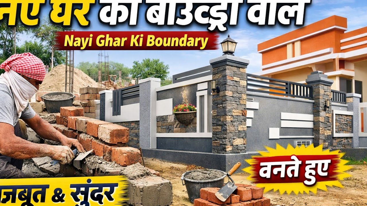 नए घर की बाउंड्री वॉल बनाते हुए | New Ghar Ki Boundary Wall Construction