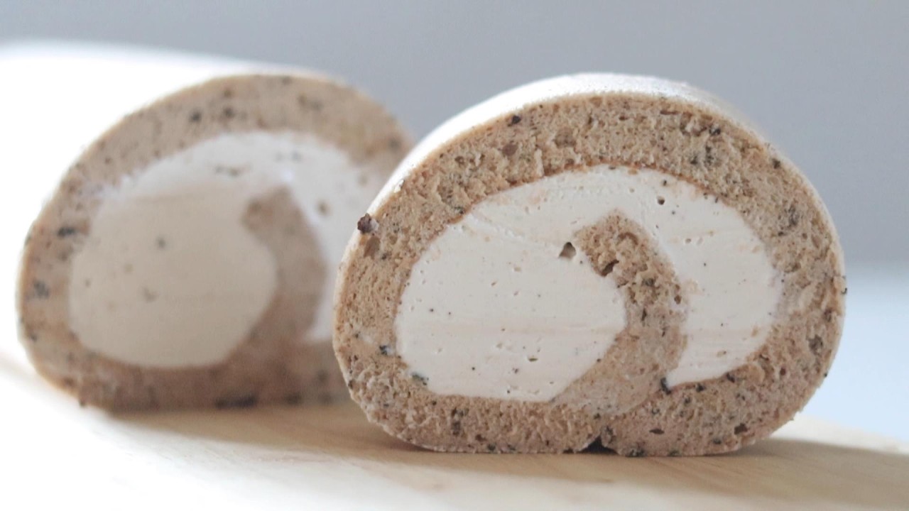 しっとり柔らか♡アールグレイロールケーキの作り方／Soft and Fluffy Earl Grey Swiss Roll recipe