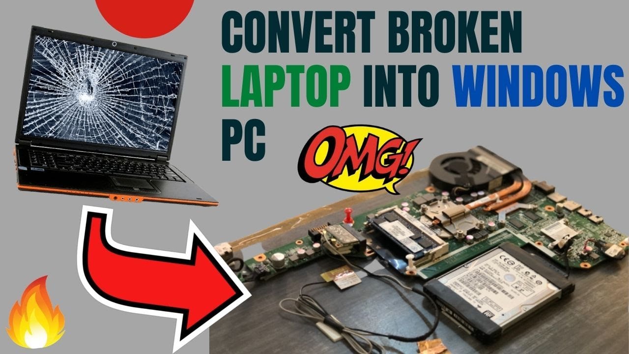 CONVERT BROKEN LAPTOP INTO WINDOWS PC | IN HINDI | टूटे हुए लैपटॉप को कंप्यूटर बनाये।