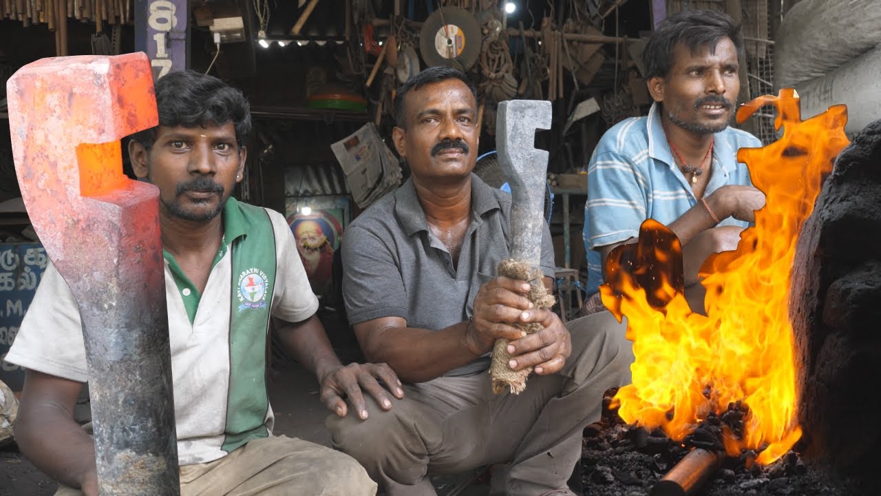 This Talented Blacksmith Team Is Expert In Forging A 25mm Rebar Bending Tool