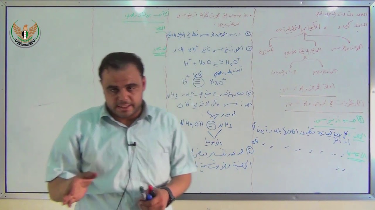 الثالث الثانوي العلمي  الكيمياء الحموض و الأسس 1