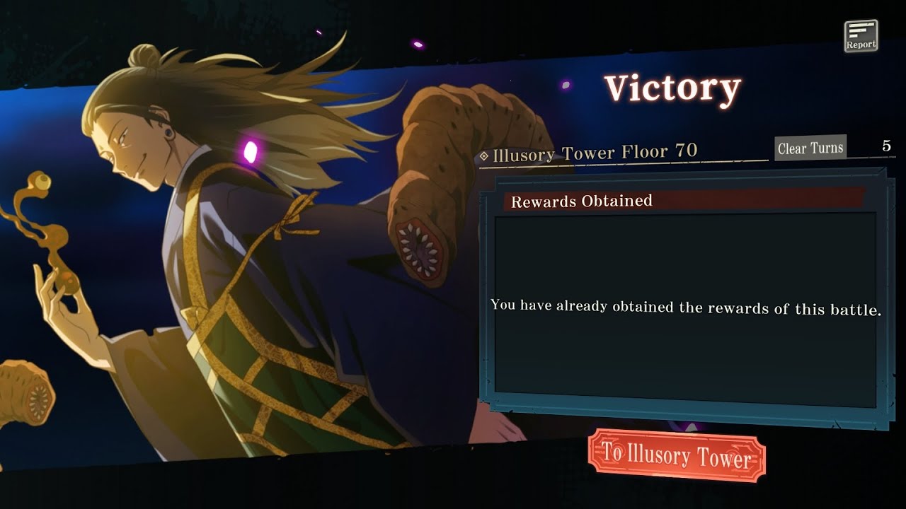 Illusory Tower Floor 70 - 5 Turn Clear - Inumaki, Kamo and Geto - 65% debuff reduction rule - JJKPP