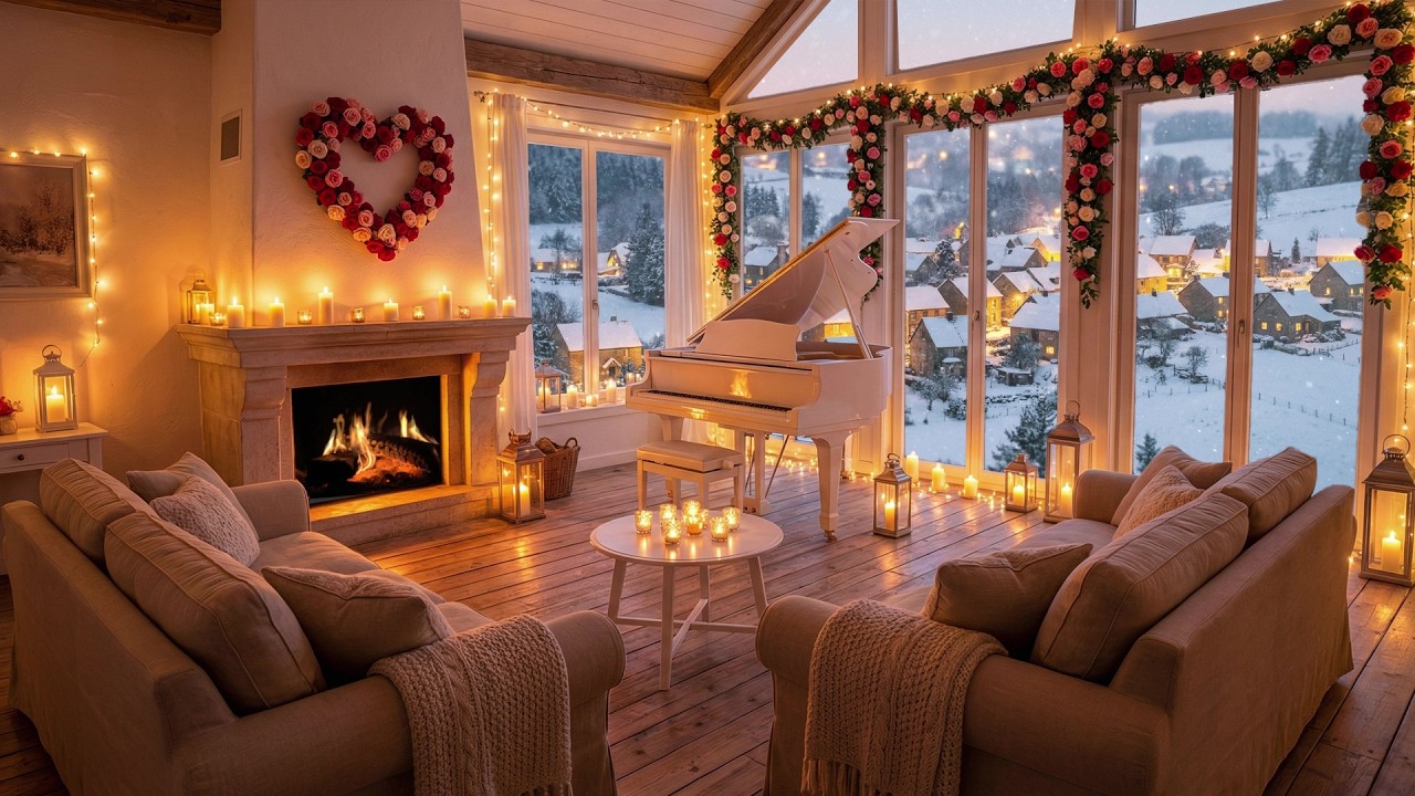 Gentle Snowfall White Noise ❄️ Relaxing Music for Deep Sleep & Anxiety Relief 🌨️