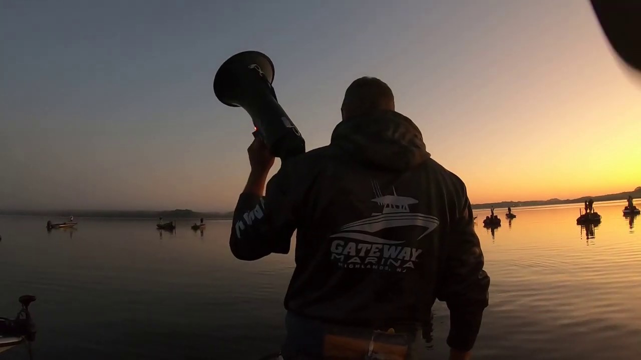 Bass Fishing Tournament on Manasquan Reservoir, New Jersey. 22 Sept 2019