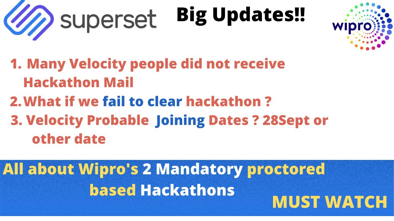 Velocity Probable Joining Date||Wipro Mandatory Proctored Hackathon||#wipro #velocity  #turbo #2022