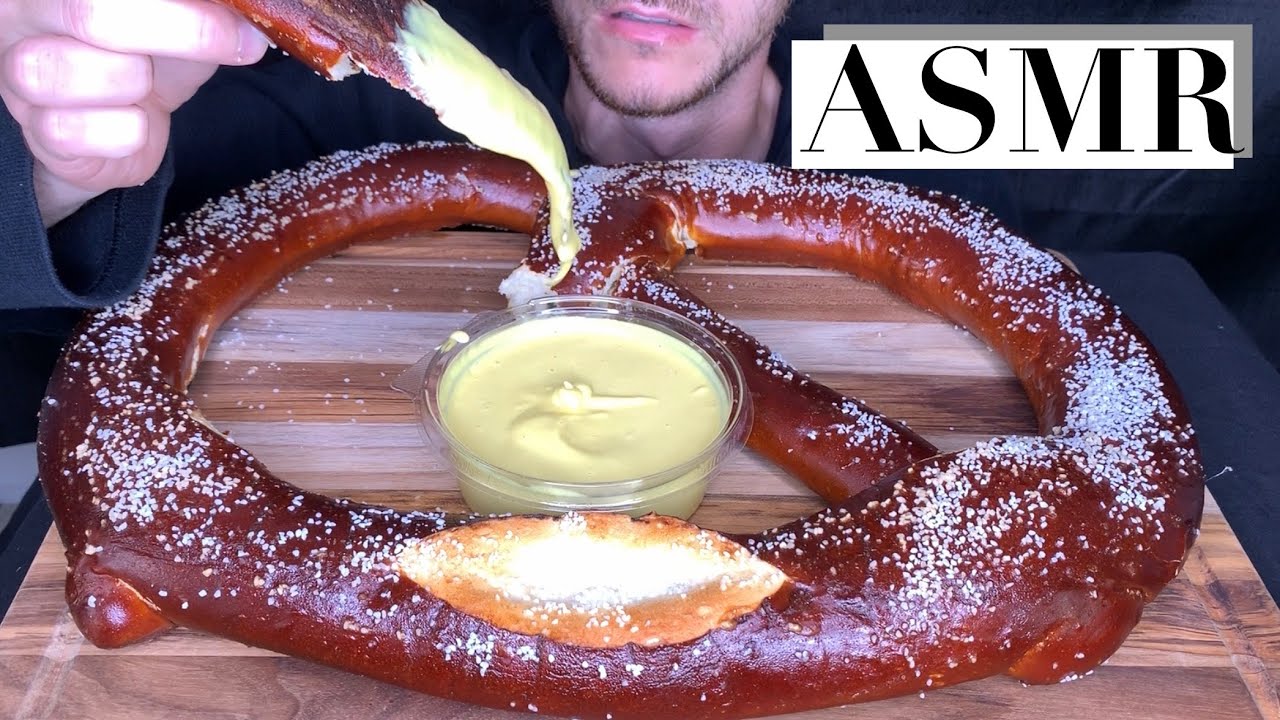 ASMR KING OF ALL PRETZELS WITH HONEY MUSTARD SAUCE (No Talking) MUKBANG EATING & CHEWING NOISES