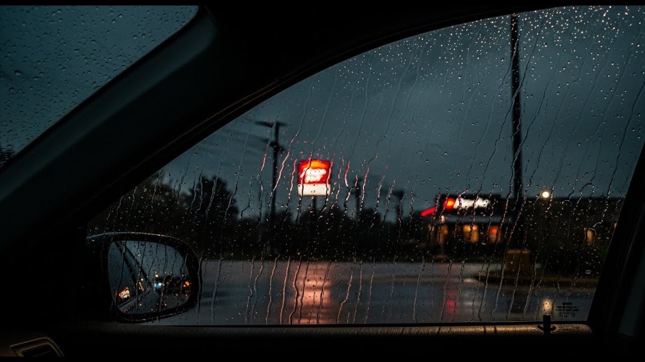 Heavy Rain from a Stationary Car Window - Sound for Fall Asleep Fast, Calm Mind, No Overthinking
