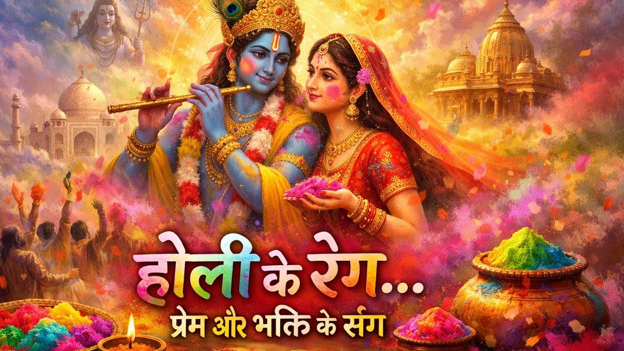 Vrindavan ki holi Ghar me💙💛❤️ Happy Holi 2026 #radhakrishna #holi #holi2026 #barsanaholi #holivibes 