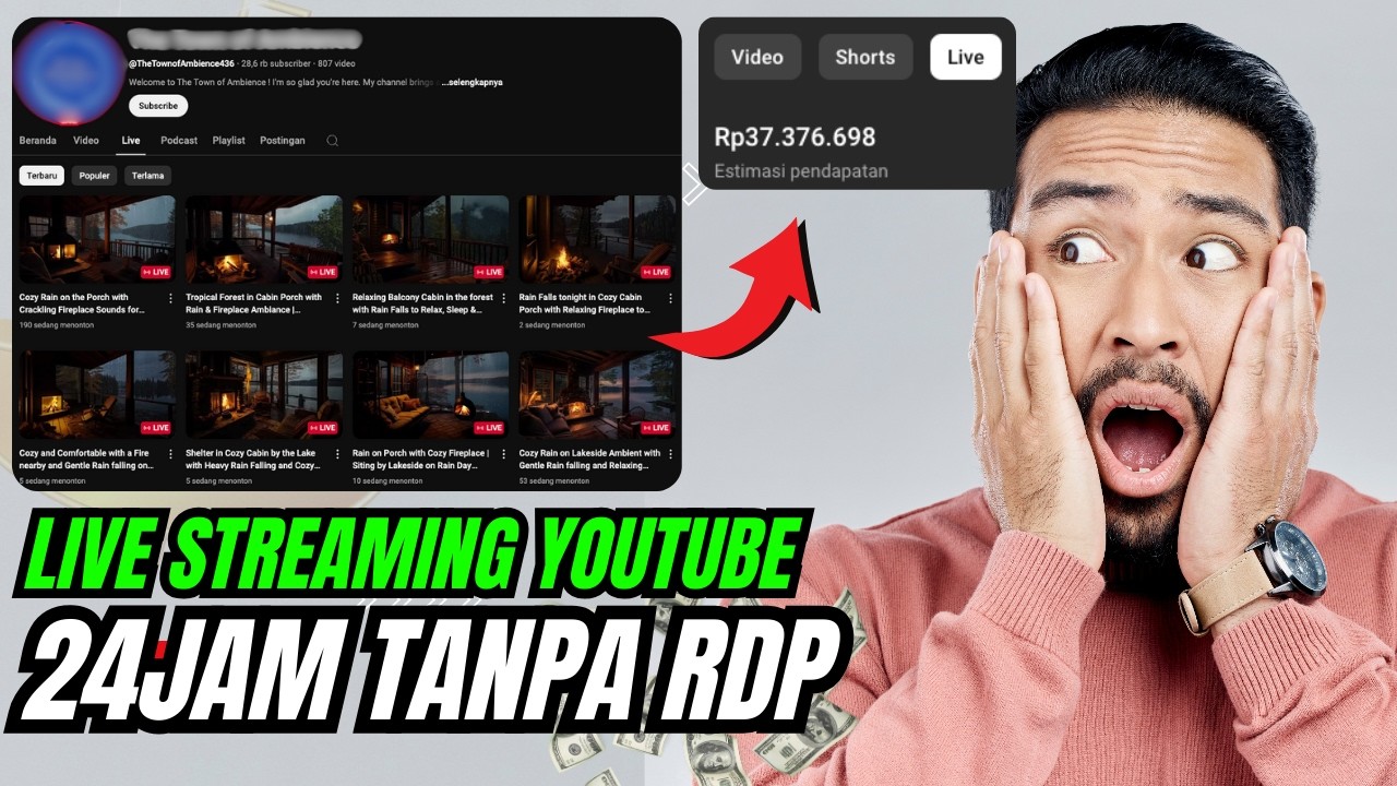 Cara Live YouTube 24 JAM (Tanpa RDP) - Streaming Youtube Berhari Hari | LoopStream ✨