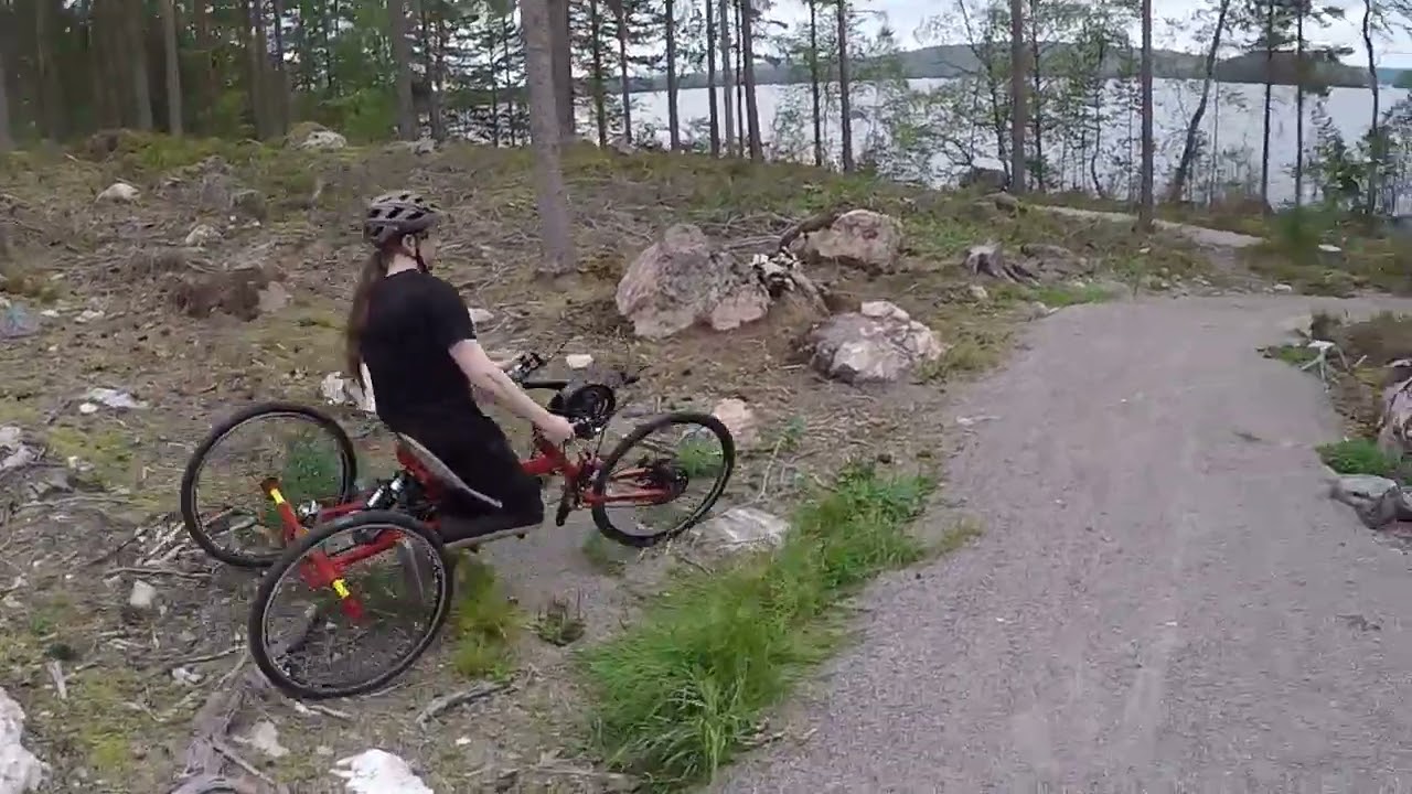 Home built handcycle with full suspension and 3 wheel drive