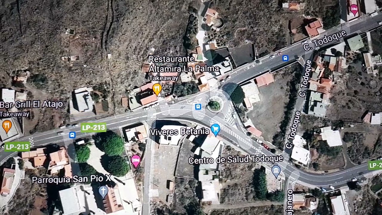 La Palma eruption - drone view of Todoque and likely route of lava to the sea