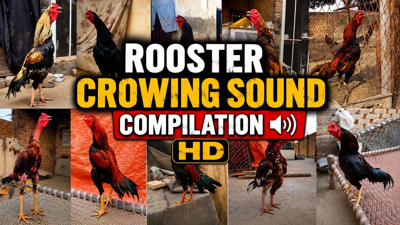 Rooster Crowing Sounds Compilation | Aseel Murga Ki Azan | Aseel Murga ki Awaz