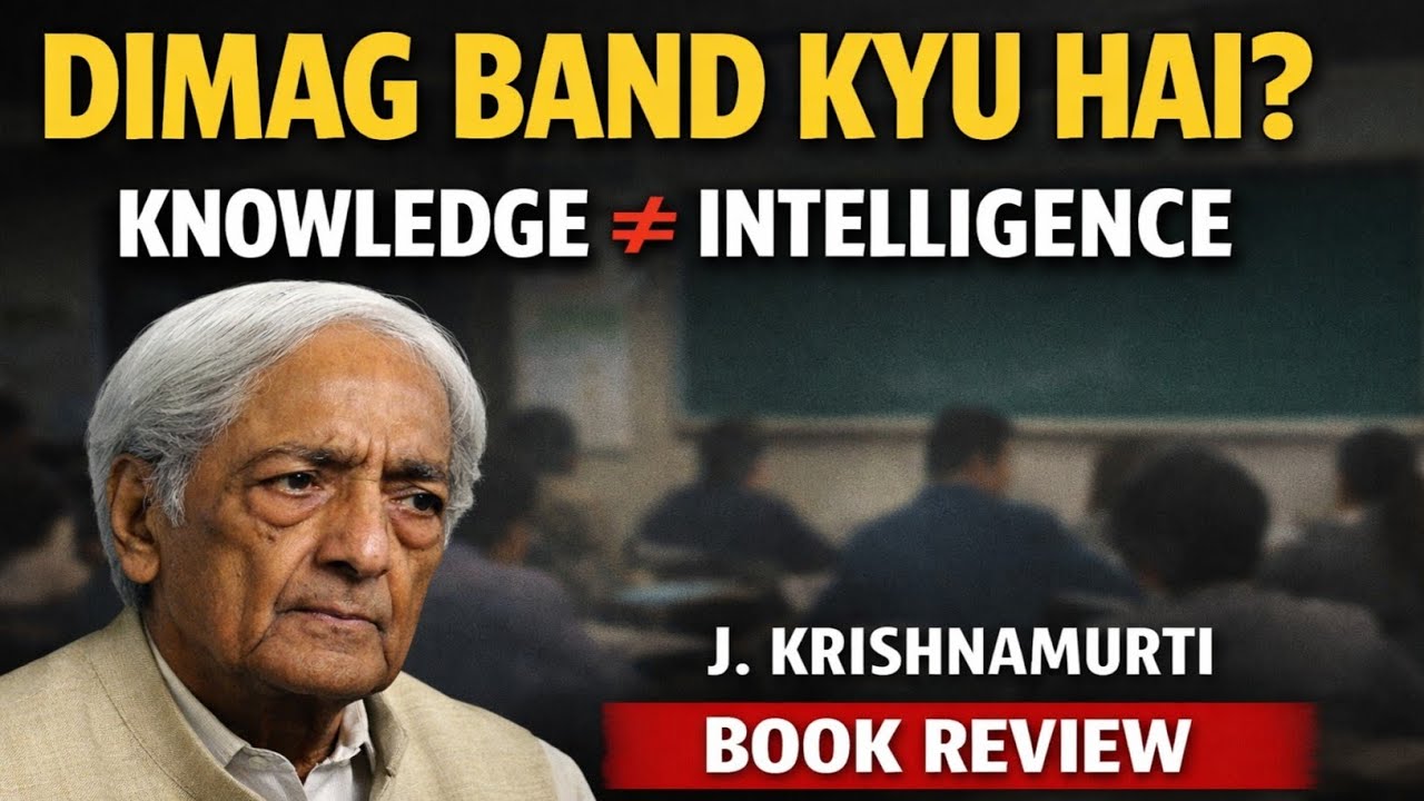 DIMAG BAND KYU HAI? | KNOWLEDGE ≠ INTELLIGENCE | J. Krishnamurti Book Review #sochbadlozindagibadlo 