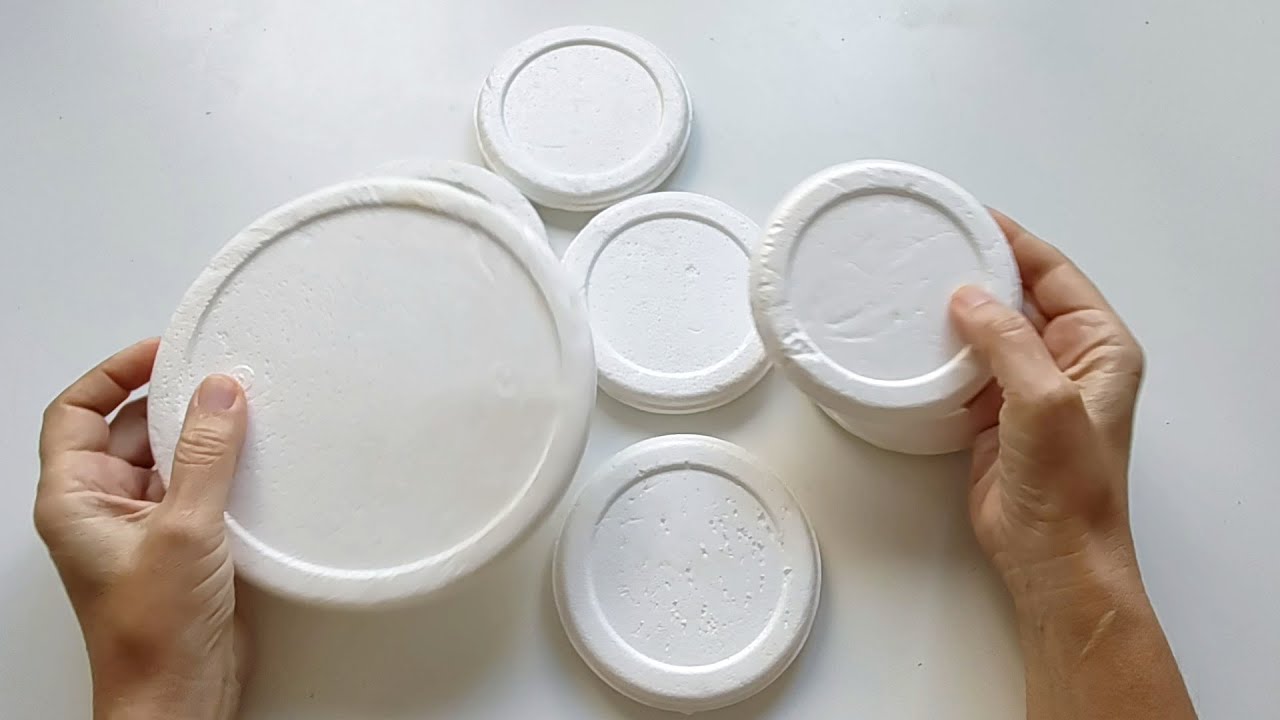 IDEAS con TAPAS de TELGOPOR de POTES de HELADO  #manualidades #artesanato #diy #reciclaje #telgopor