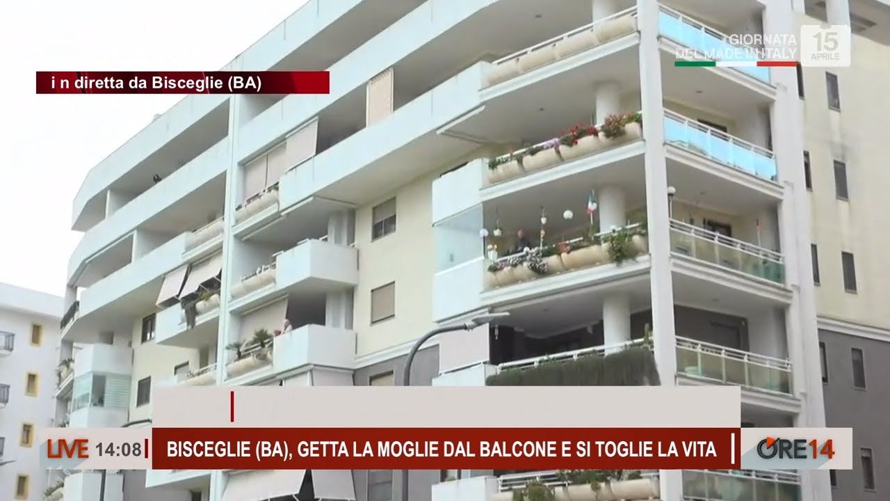 Bisceglie, getta la moglie dal balcone e si toglie la vita - Ore 14 del 15/04/2026