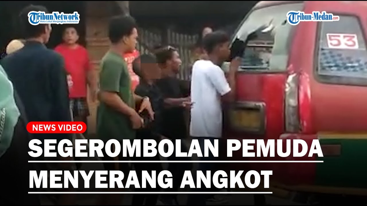 Segerombolan Pemuda Menyerang Angkot di Simpang Sicanang Belawan, Pasutri Ikut Menjadi Korban