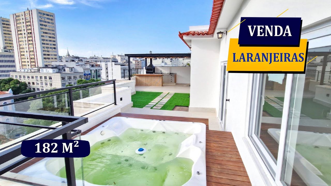 LARANJEIRAS PRAÇA SÃO SALVADOR COBERTURA ÚNICA LINEAR REFORMADÍSSIMA PREMIUM 182M² 3 QUARTOS VAGA