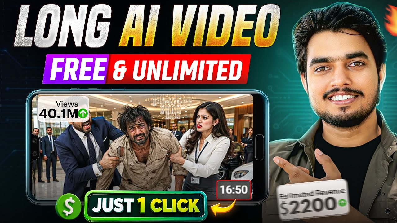 Long AI Video Kaise Banaye FREE (Realistic 15 Min)🔥 | AI Se Long Video Kaise Banaye 2026