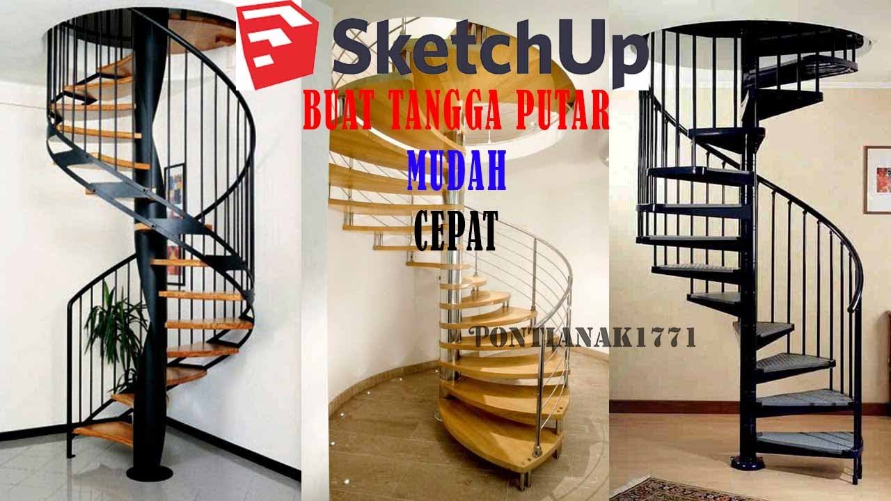 Tutorial SketchUp Tangga Spiral 3D – Mudah & Cepat untuk Pemula
