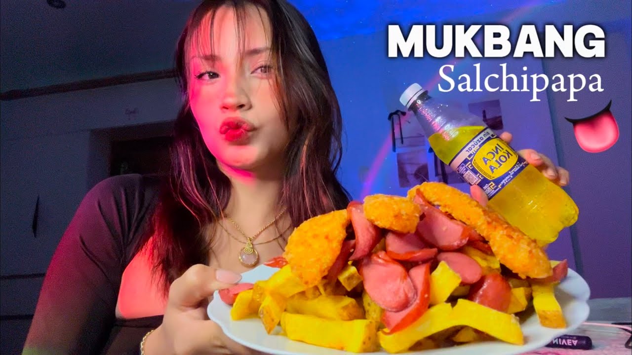 ASMR COMIENDO SALCHIPAPA 🤤❤️ MUKBANG Extremo 🍟