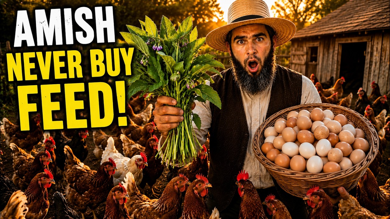 Why Amish NEVER Buy Chicken Feed (4 FREE Plants That Cut Feed Costs Fast)