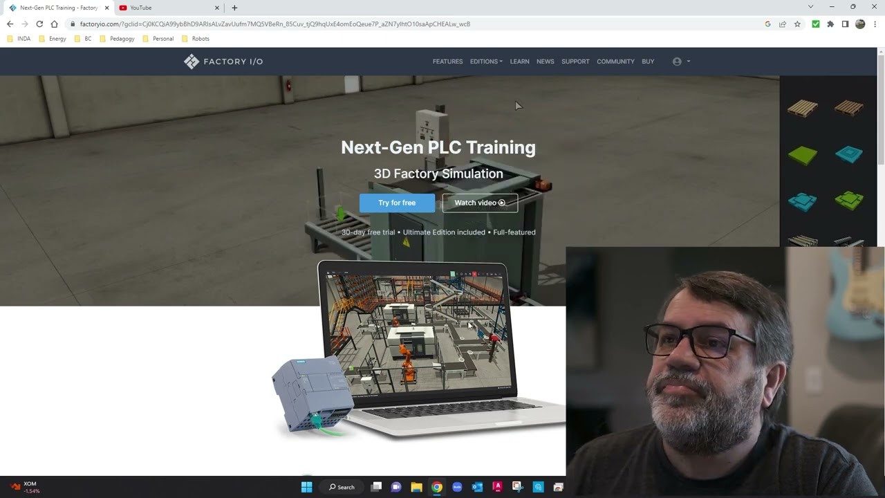 Download Factory IO PLC simulation software with Professor Murray