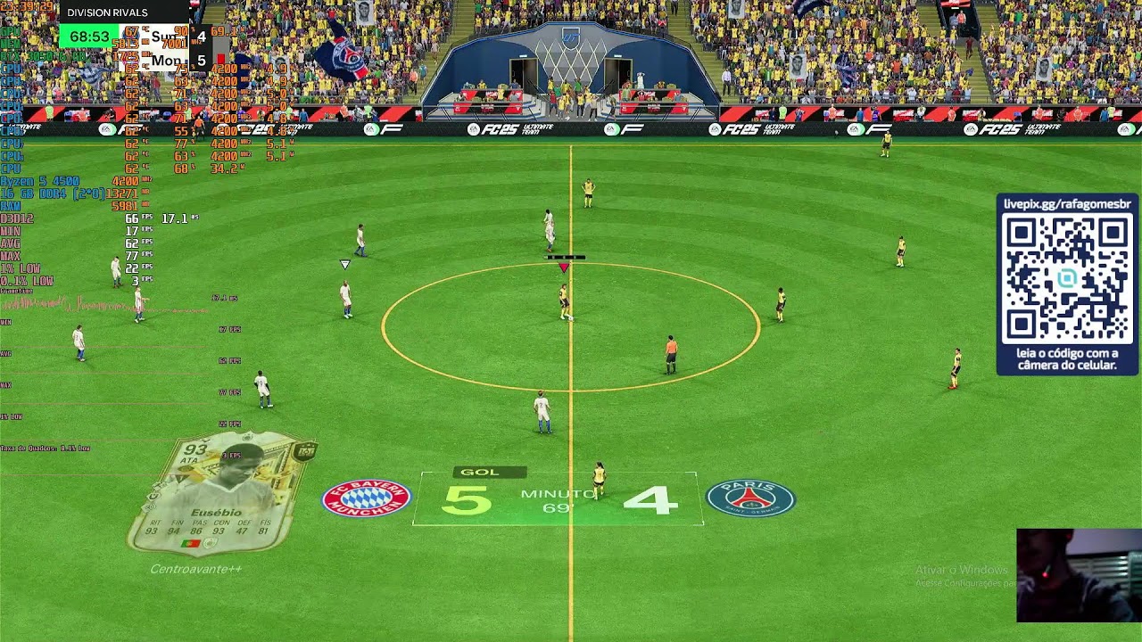 EA FC 25 SHOWCASE - 1080p - High (Hair S.) - Ryzen 5 4500 w/ AMD PBO + RTX 3050 6 GB