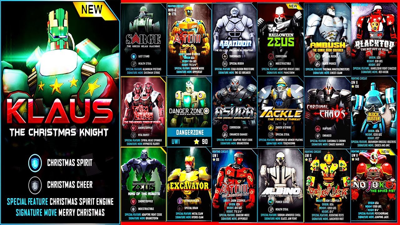 Real Steel WRB KLAUS The Christmas Knight Series of fights NEW ROBOT (Живая Сталь)