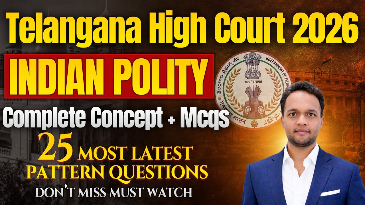 Indian Polity | One Shot Rapid Revision | Top 25 MCQs General Awareness | Telangana High Court Exam