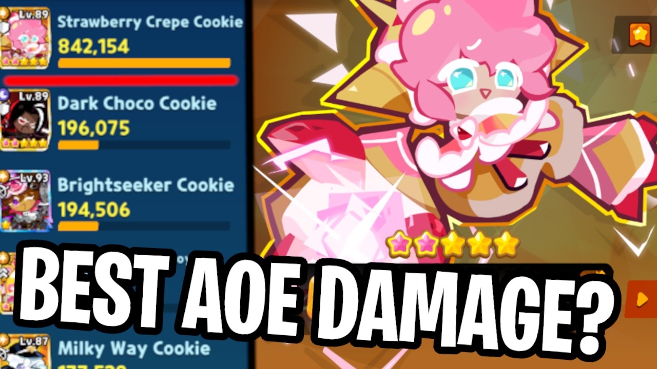 NEW BEST DAMAGE COOKIE?! Strawberry Crepe's AoE Damage Is CRAZY!! [Cookie Run Crumble]