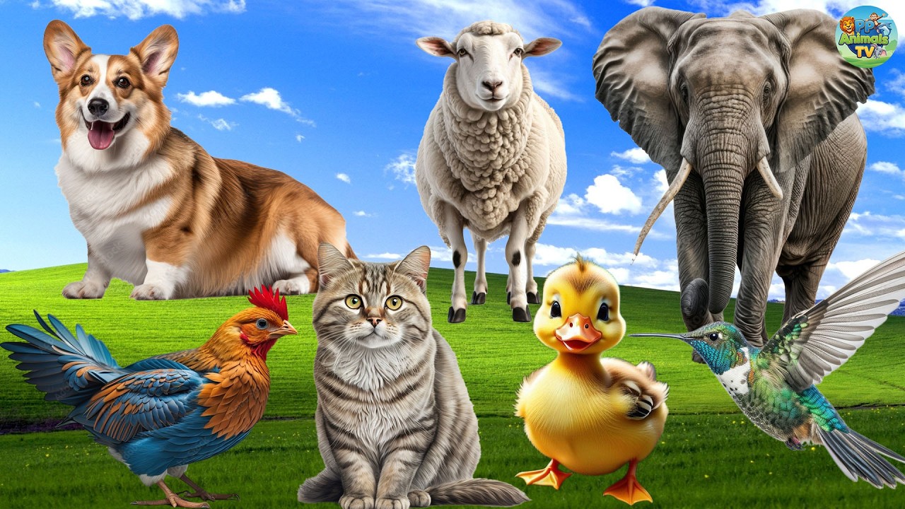 Farm Animal Sounds - Elephant, Sheep, Dog, Cat, Duck, Chicken - Animal Moments