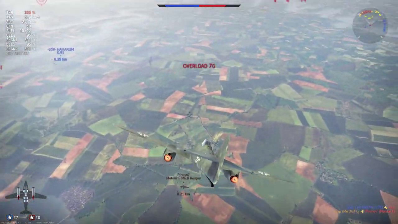 Insane Me 262 C2B oneshot - War Thunder RB