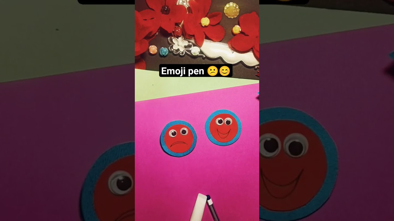 Emoji pen craft ideas 😊😕#viralshort #craftyoutube