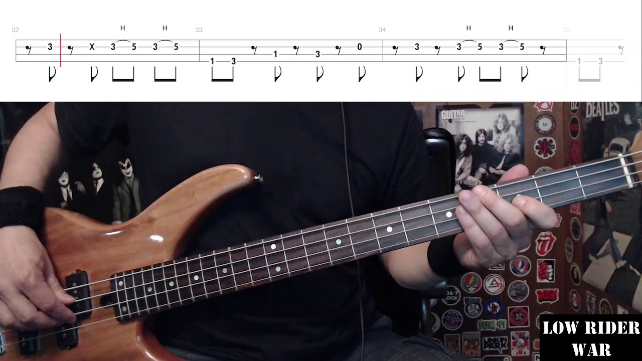 Low Rider by War - Bass Cover with Tabs Play-Along