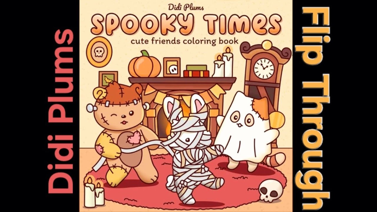Spooky Times Fall Coloring Book for Adults by Didi Plums Flip Through