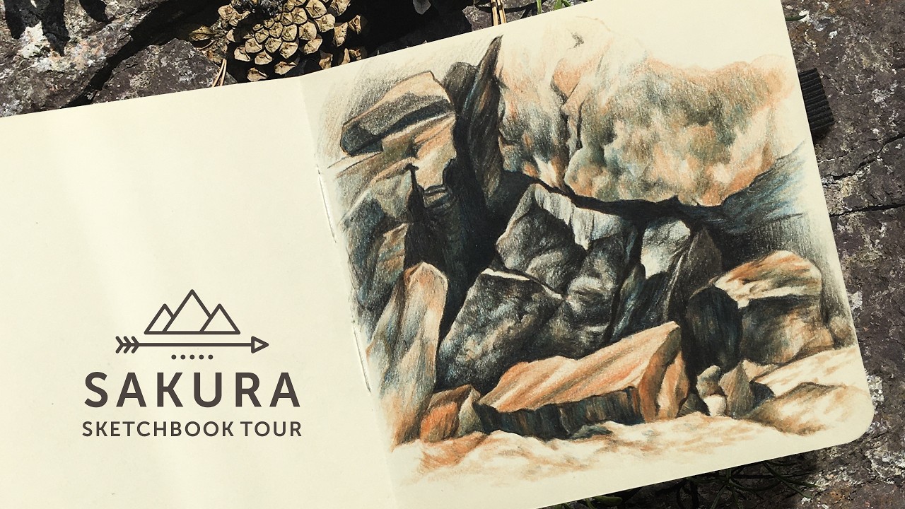 Sakura Black Sketchbook tour/ Обзор скетчбука Sakura 12х12 см