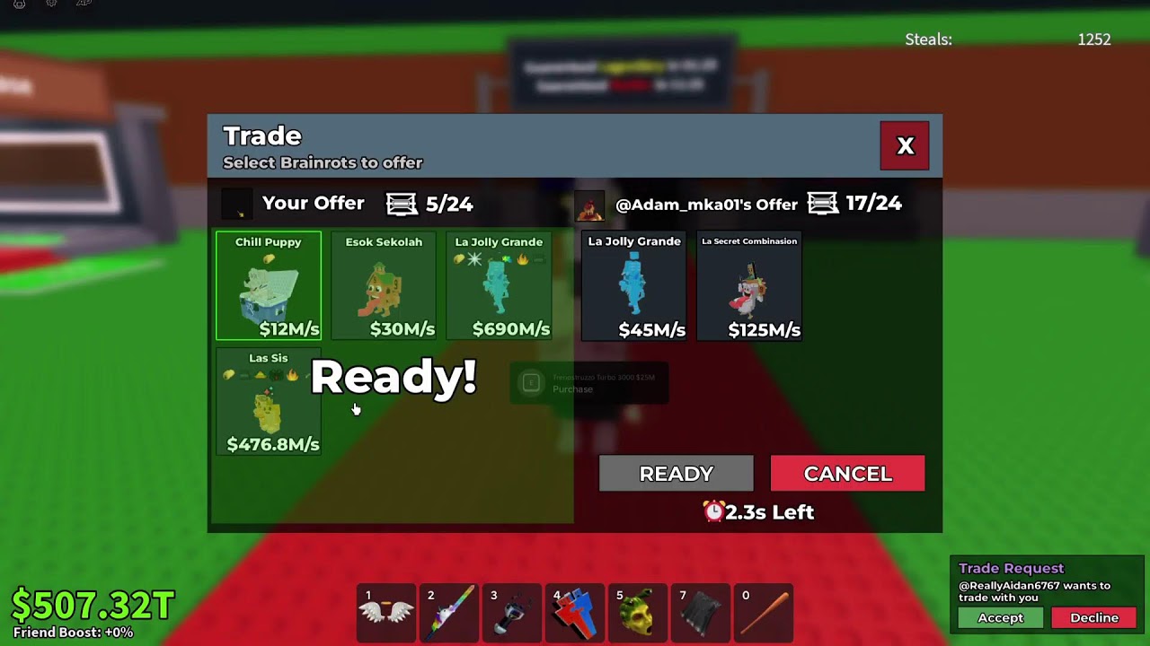 trading with viewers in steal a brainrot roblox LIVE!
