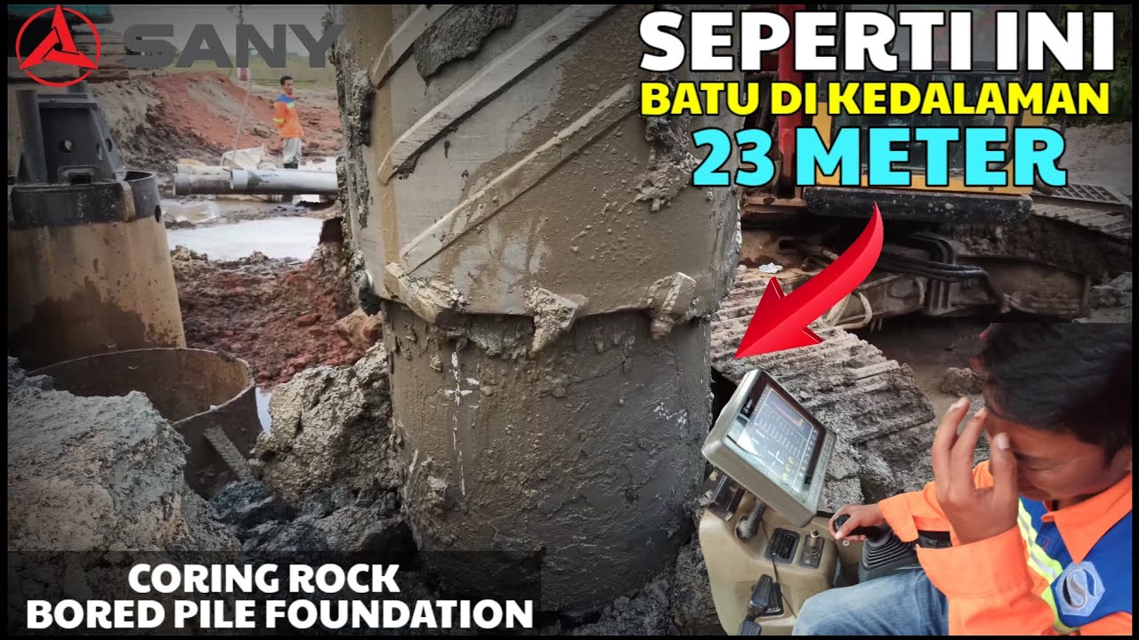 Skills Operator Bore Pile Memotong Batu di Kedalaman 23 Meter !!