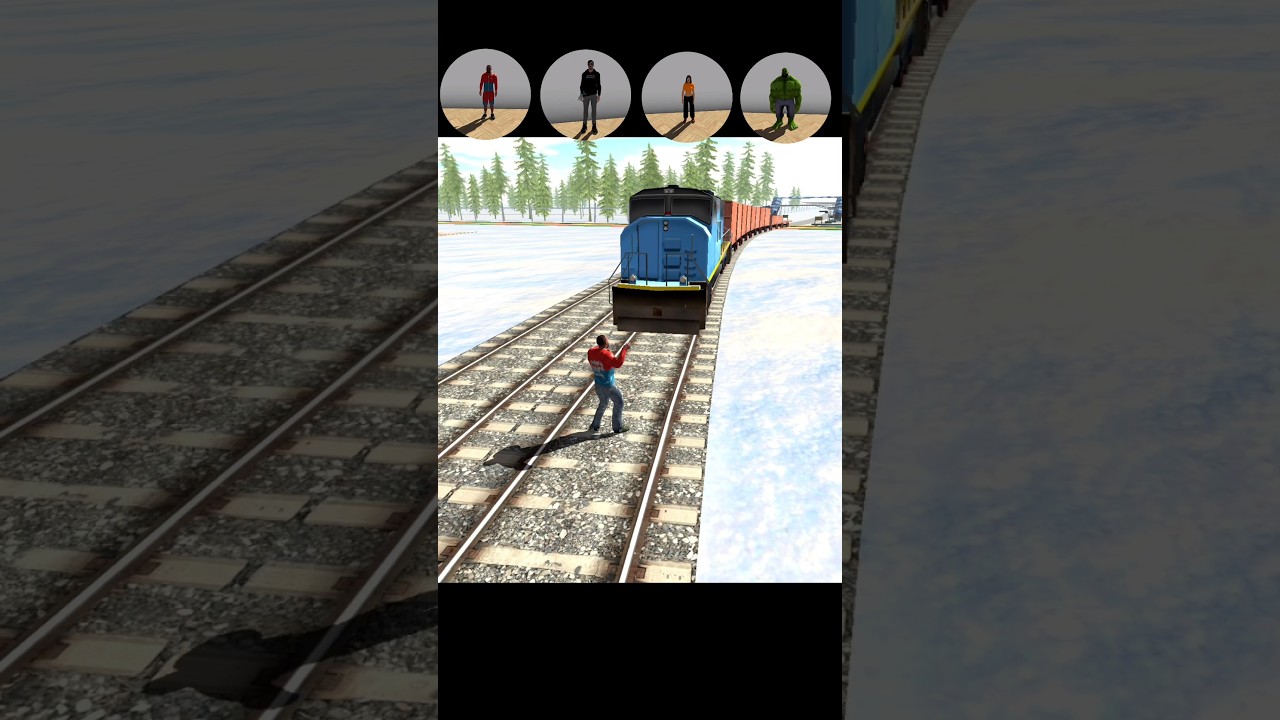 Indian Bikes Driving 3D 💥 All Character Stop Train 🚂 Challenge With Dance #shorts #gaming #gta