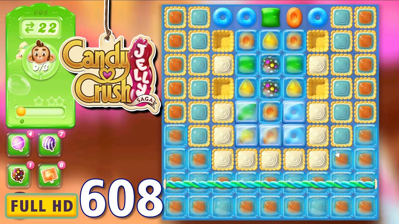 CANDY CRUSH JELLY Level 608 FULL HD GAME PLAY