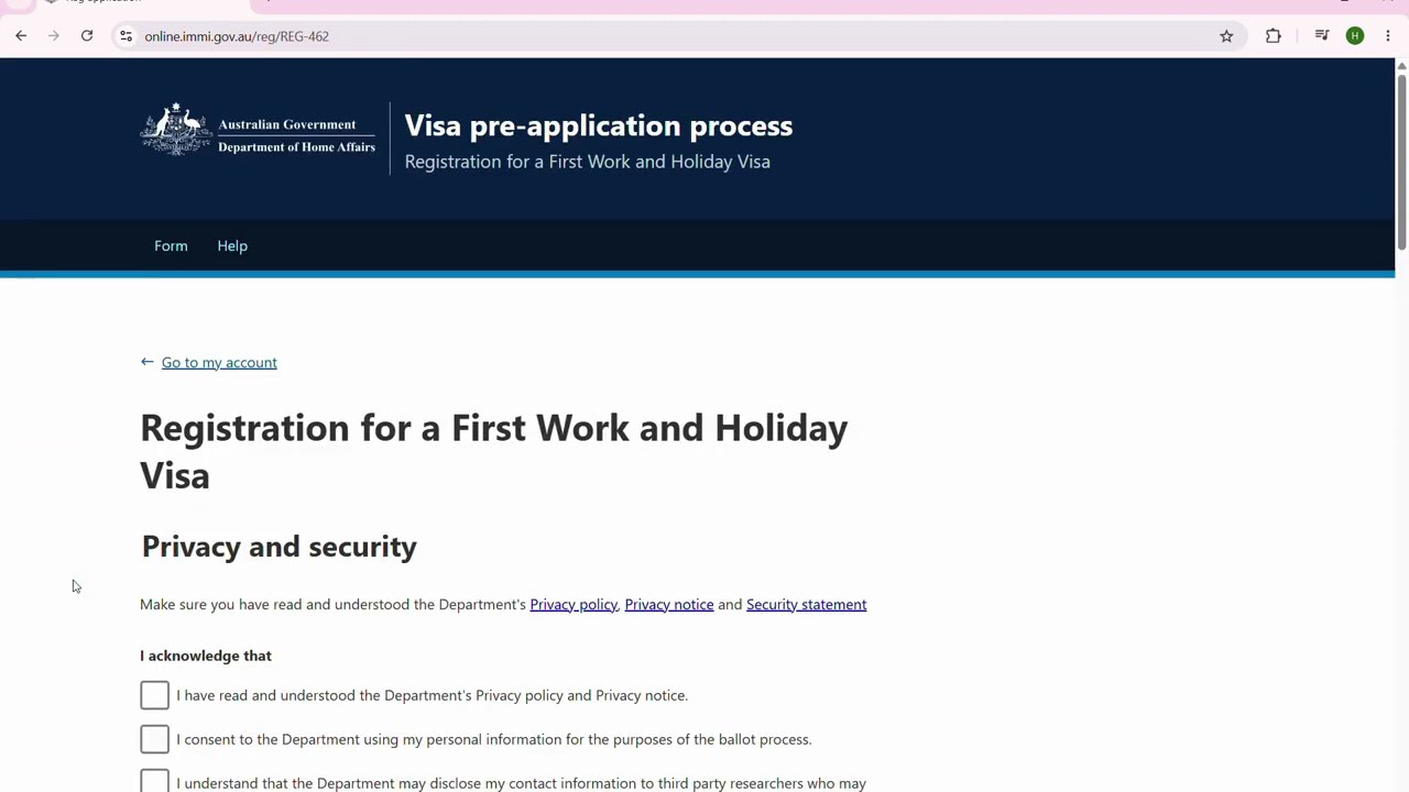 🇦🇺 Australia Lottery Visa 2026 | Complete Registration LIVE | Subclass 462 Work & Holiday Visa
