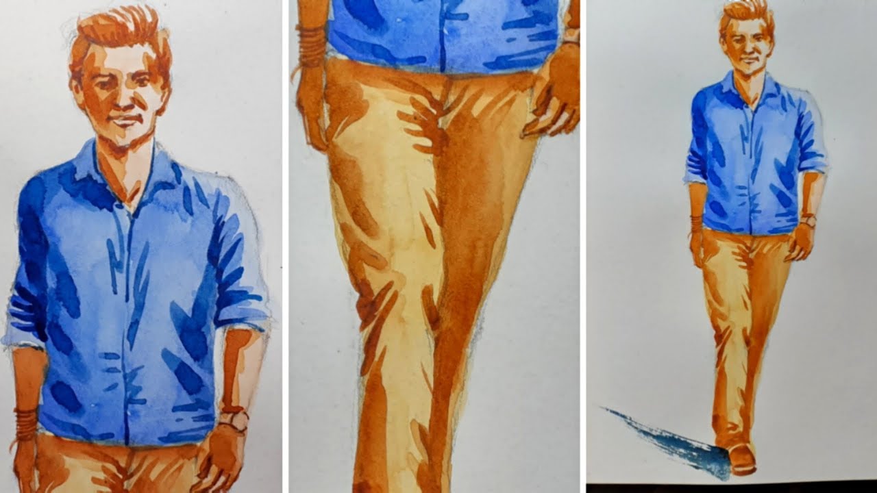 Easy watercolor figure painting / how to paint human figure