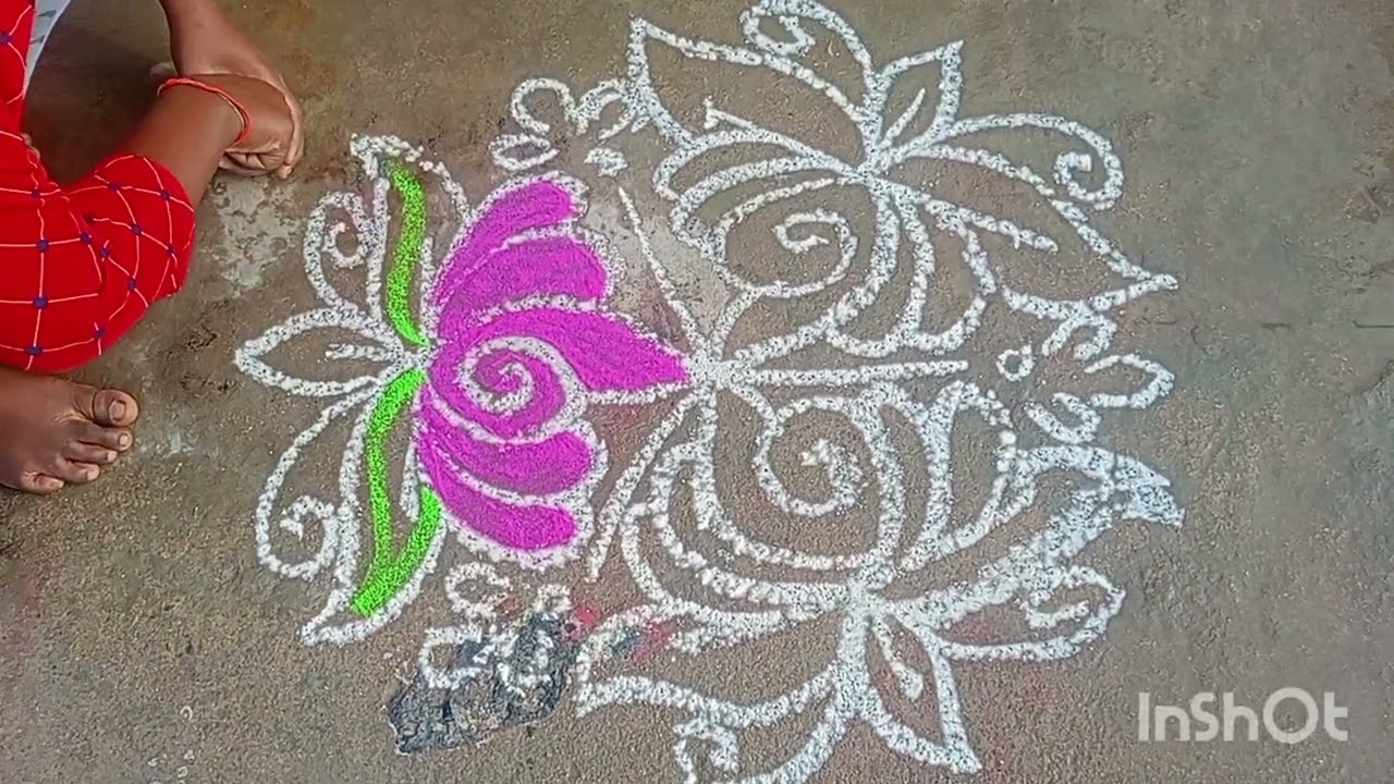 5*3 dots muggulu beautiful rangoli very simple Rangoli #rangolimuggulu