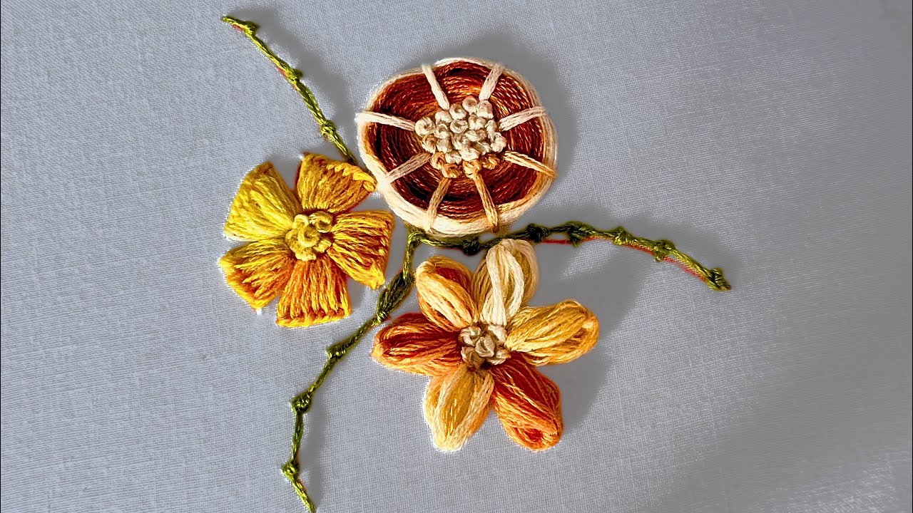 Easy 3D Flower Embroidery | 3 Stunning Flower Stitch Techniques