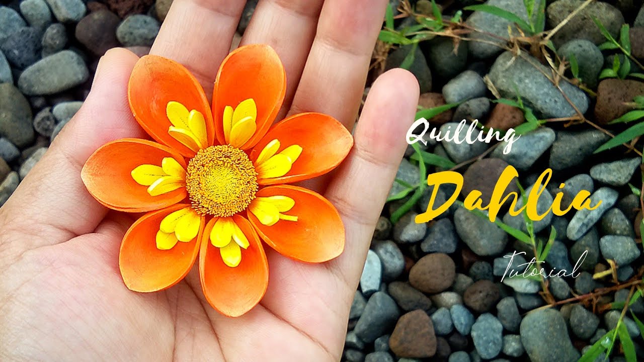How To Make Quilling Flower(Dahlia) [Quilling Flower Tutorial [Quilled dahlia [DIY [Paper Quilling