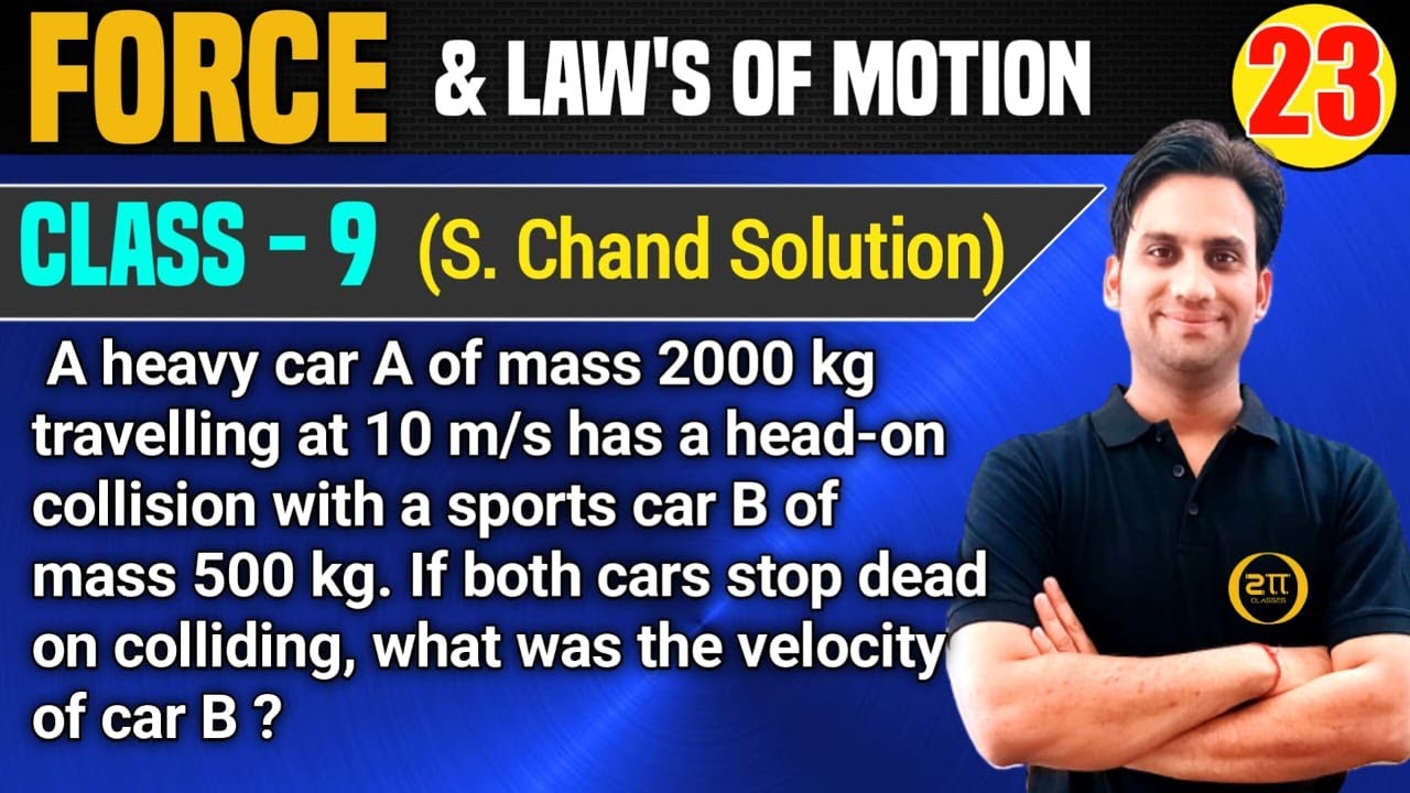 A heavy car A of mass 2000 kg travelling at 10 m/s has a head-on collision with a sports car B of