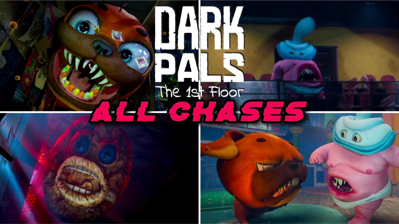 All Chases/Encounters of Binky Drinky and Chompy Chasey in Dark Pals: The 1st Floor