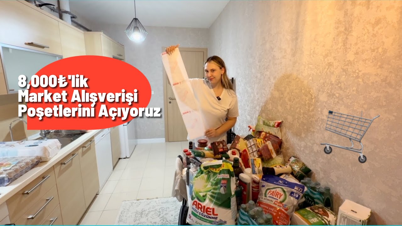 8,000₺'lik Dev Market Alışverişi Poşetlerini Açıyoruz