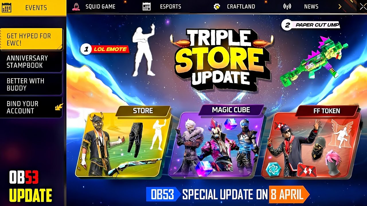 OB53 Triple Store Update 🤯 In Telugu | Next Magic Cube Store Update 😍 | New Arrival Animation Event 